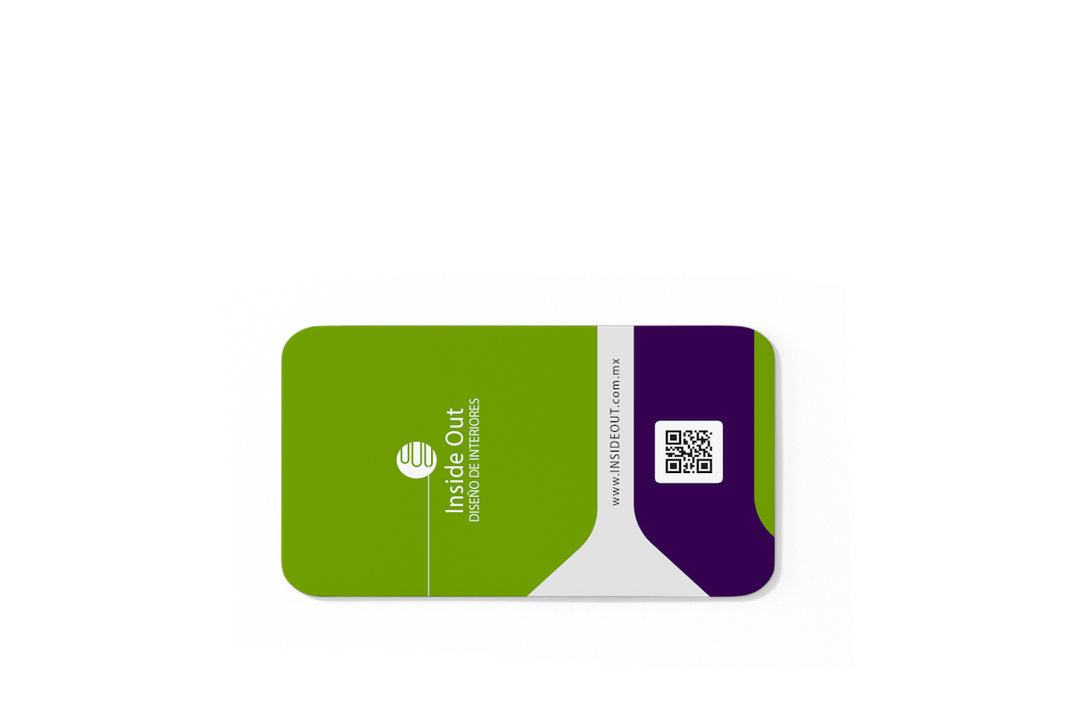 Tarjetas de presentacion con las puntas redondas