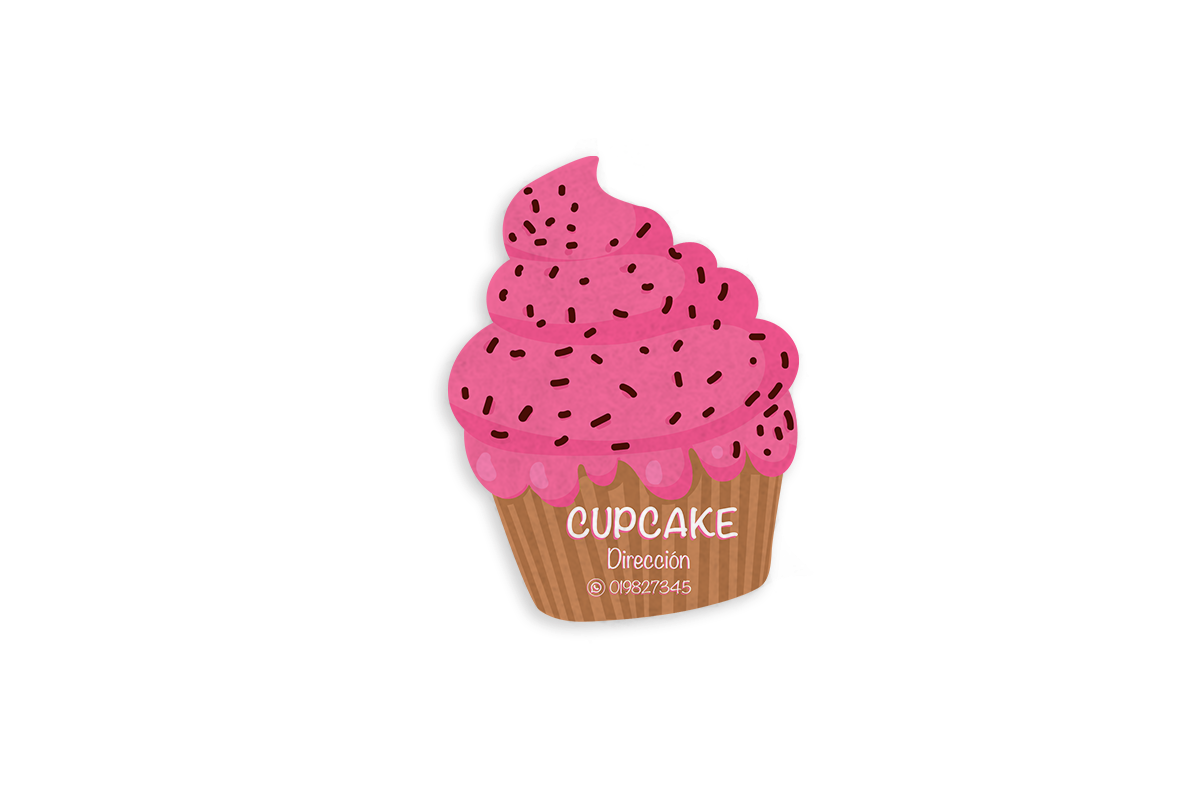 Imán Publicitario Forma Especial, Diseño Cupcake