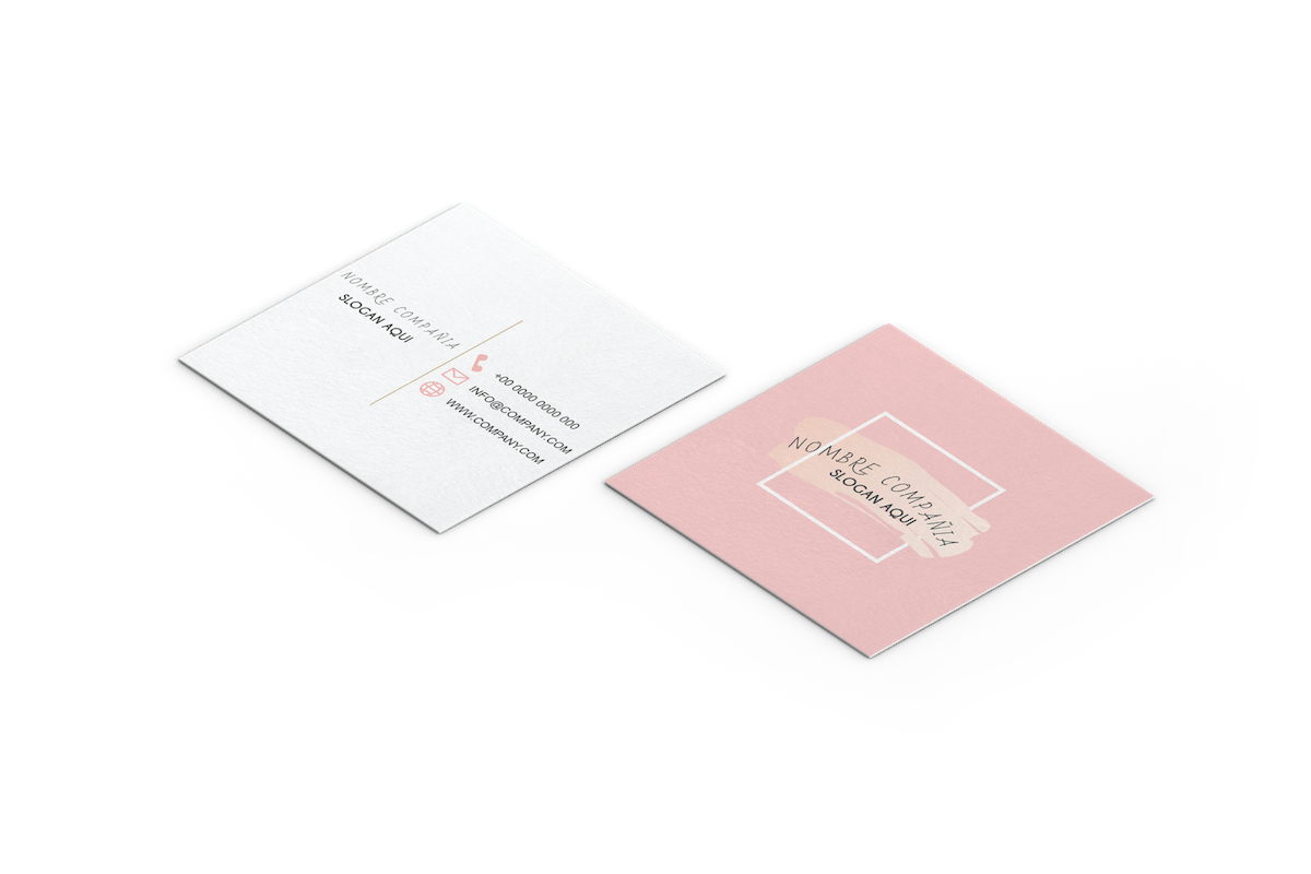 Tarjetas de Presentación Cuadradas Diseño Pink