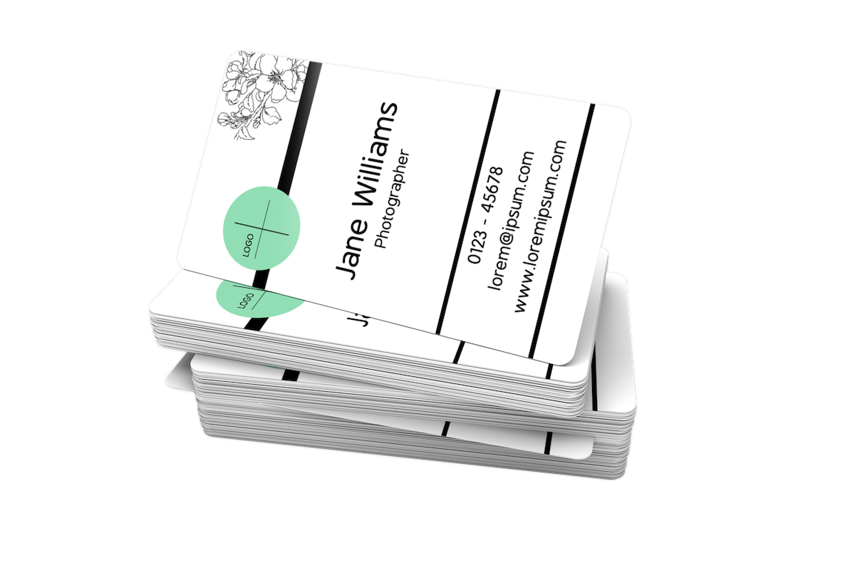 Tarjetas de Presentación Rectangulares Puntas Redondas, Impresión 1 cara, Diseño Elegant