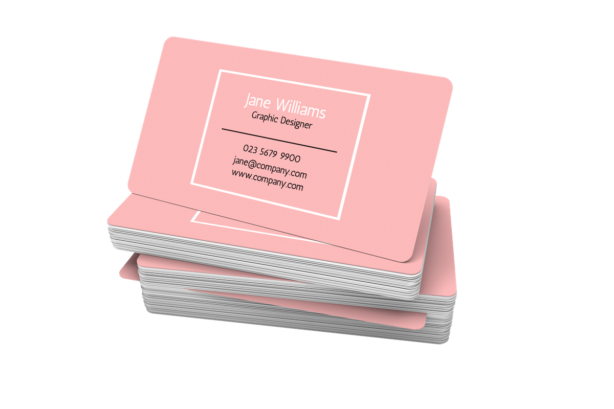 Tarjetas de Presentación Rectangulares Puntas Redondas, Impresión 1 cara, Diseño Pink